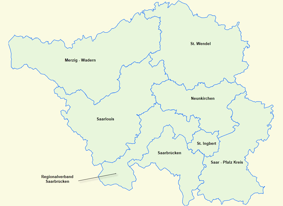 Saarland Karte – ARGE Bautenserie 1948 e.V.