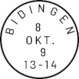 Bidingen erste Ziffer Jahr felt