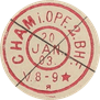 Zweikreisstempel Cham 2 Bahnhof